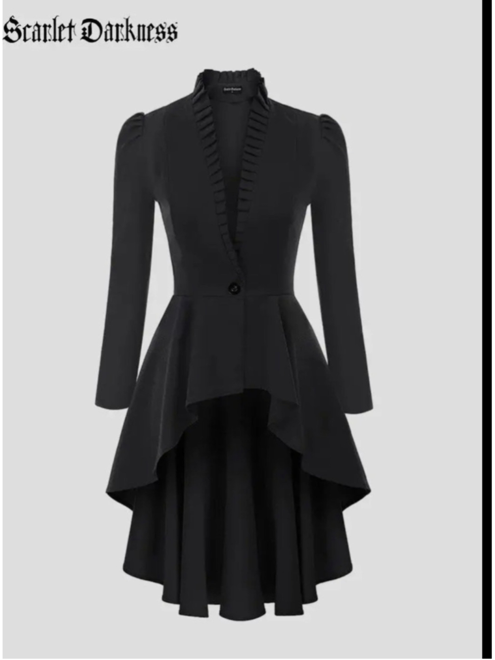 Scarlet Darkness Gothic Steampunk Ruffle Corset Back Jacket Medium